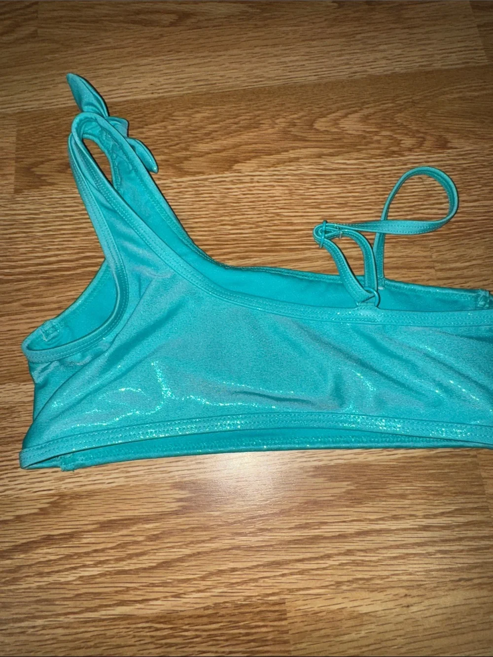 Cat & Jack Teal Shimmer Girls Two-Piece Bikini Set